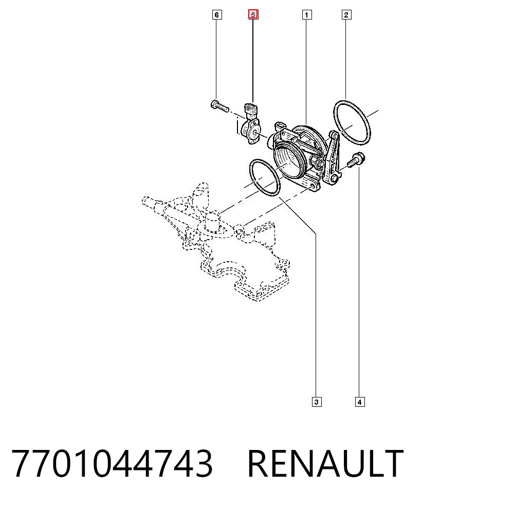 7701044743 Renault (RVI) Sensor de posição da válvula de borboleta (potenciômetro)