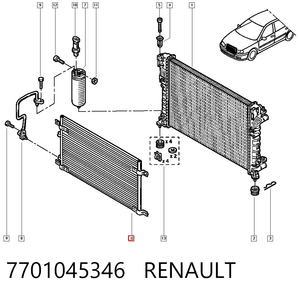  para Renault Laguna I (B56, 556)