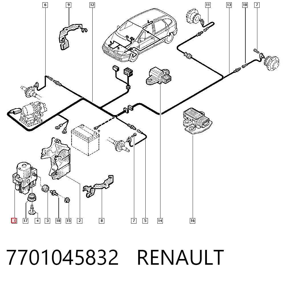 Unidade hidráulico de controlo ABS para Renault Scenic I JA0, JA1, FA0