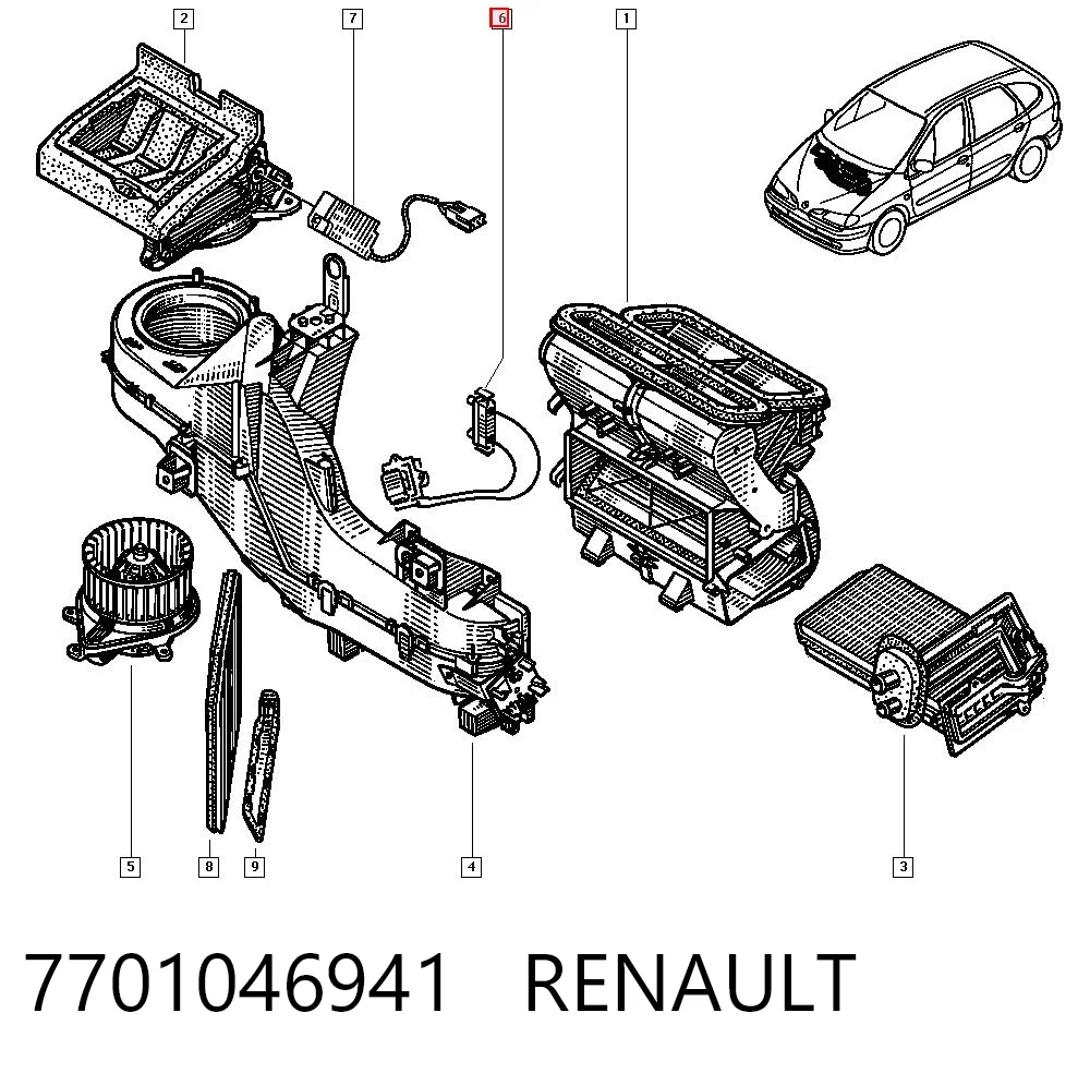 7701046941 Renault (RVI) Resistor (resistência) de ventilador de forno (de aquecedor de salão)