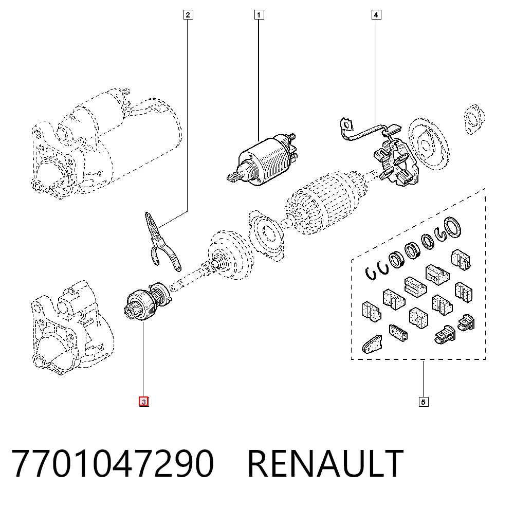 Roda-livre do motor de arranco Renault Laguna III BT0, BT1 ao melhor preço