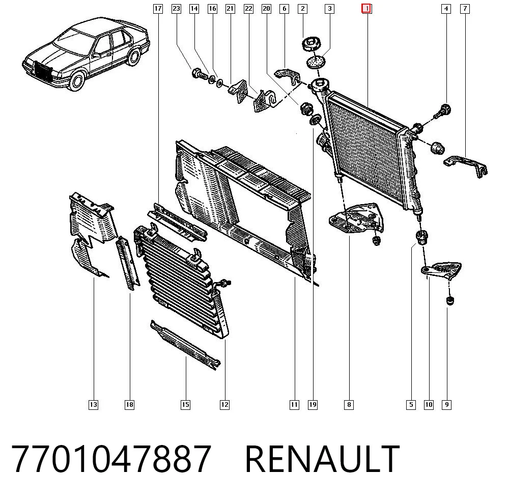 Radiador de esfriamento de motor 6019080 Polcar