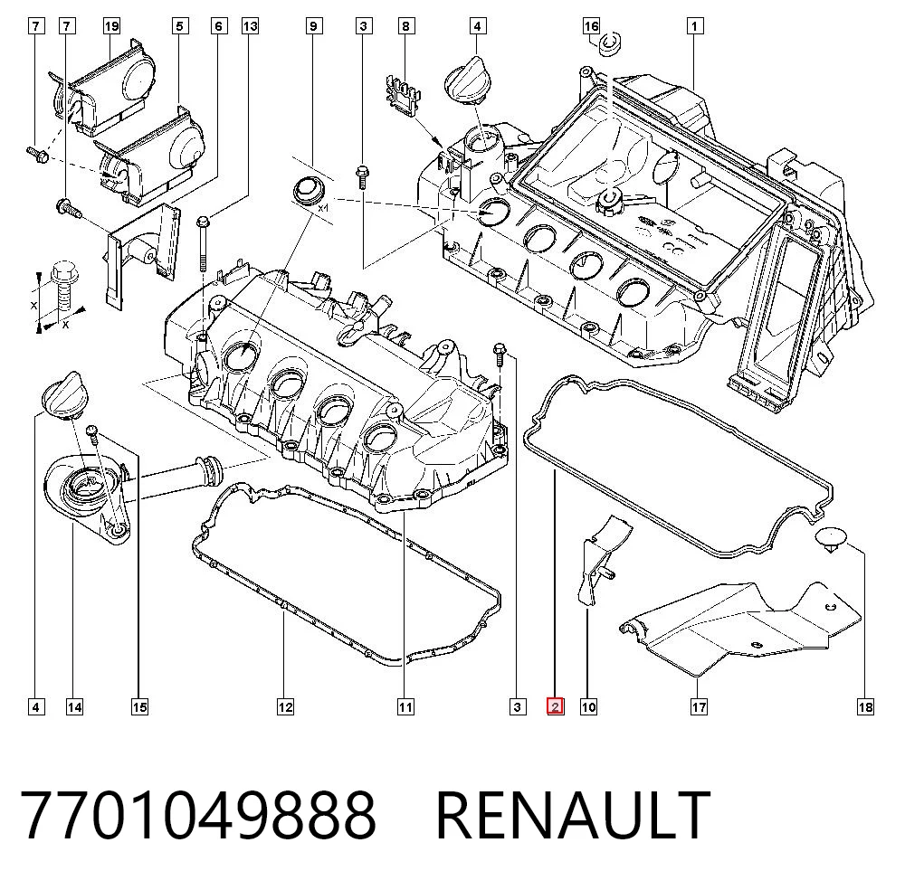 Vedante de tampa de válvulas de motor Renault Clio preço, a partir de 4,12 USD