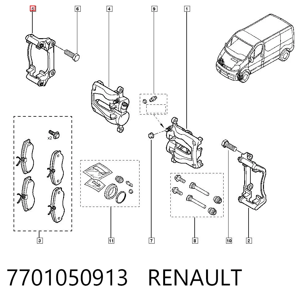 Compre 93192062 Peugeot/Citroen Braçadeira do freio de suporte dianteiro