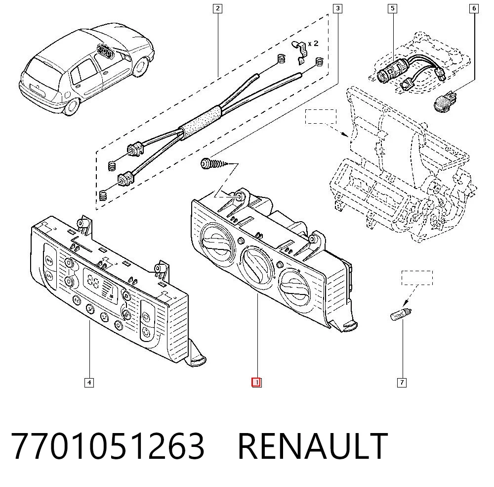 Unidade de controlo dos modos de aquecimento/condicionamento Renault Clio  LB0, LB1, LB2 ao melhor preço