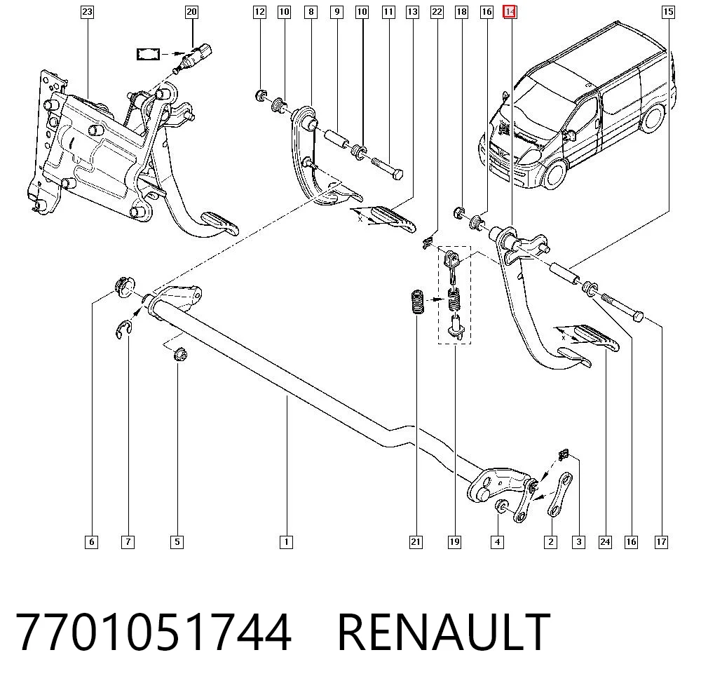 Compre 91159859 Peugeot/Citroen Pedal de embraiagem