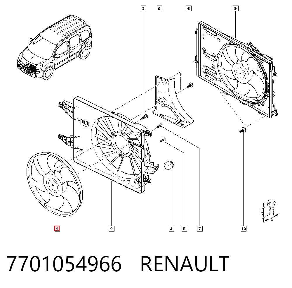 Ventilador elétrico de esfriamento montado (motor + roda de aletas) Renault Megane preço, a partir de 45,97 USD