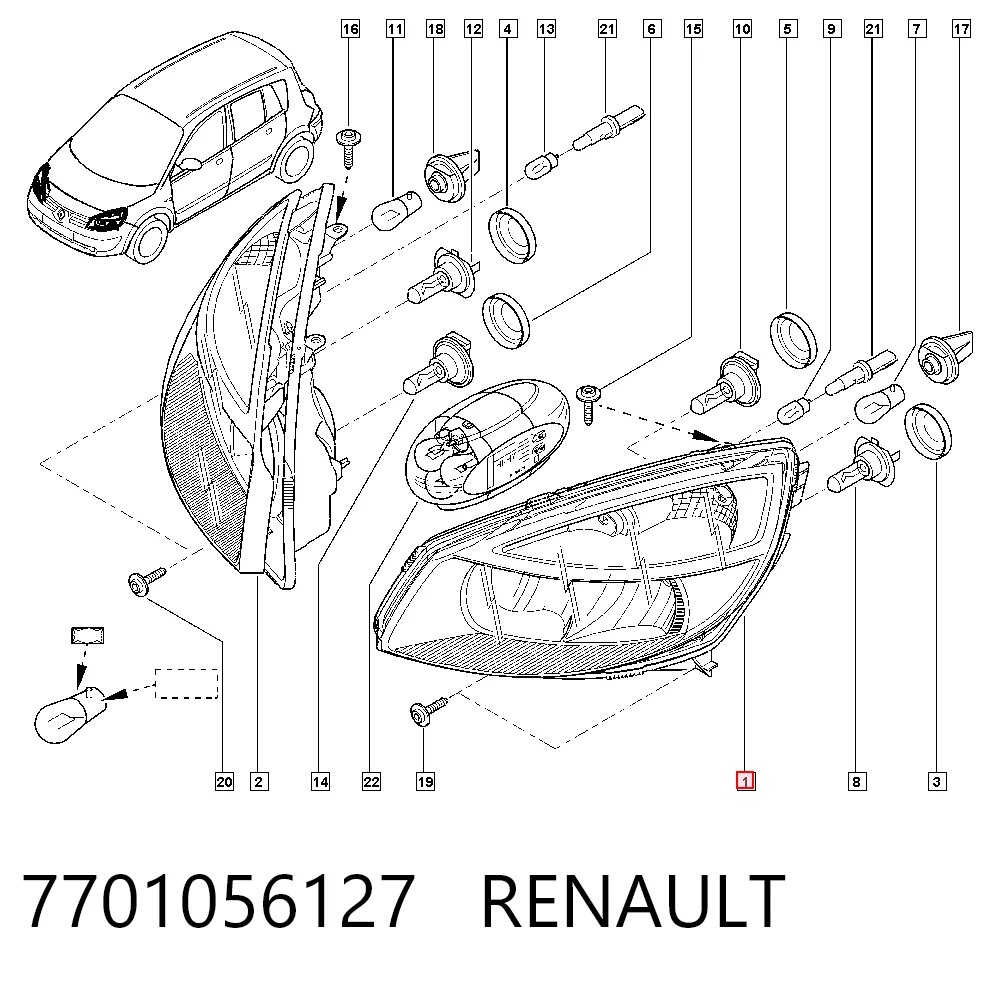  Luz esquerda Renault Scenic II monovolume (JM0, JM1) (2003 - 2009) II