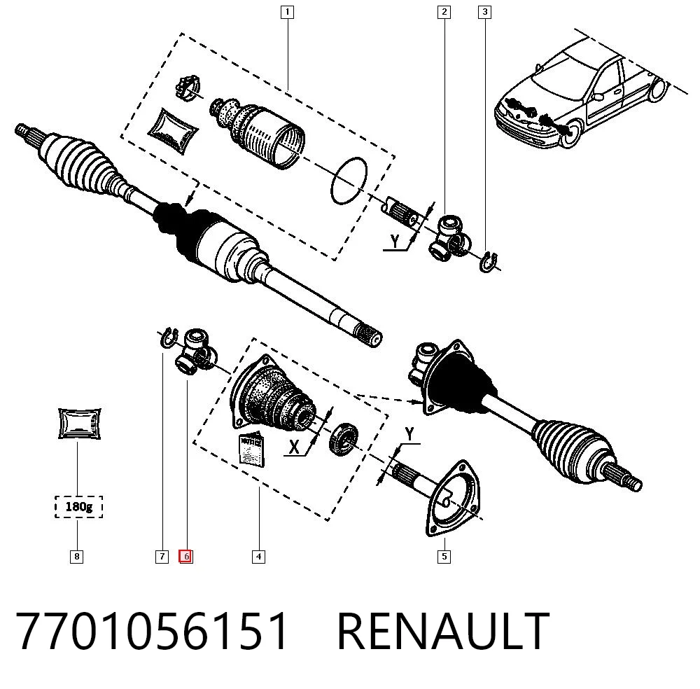 Junta homocinética interna, tripé 3971100QAK Nissan/Infiniti