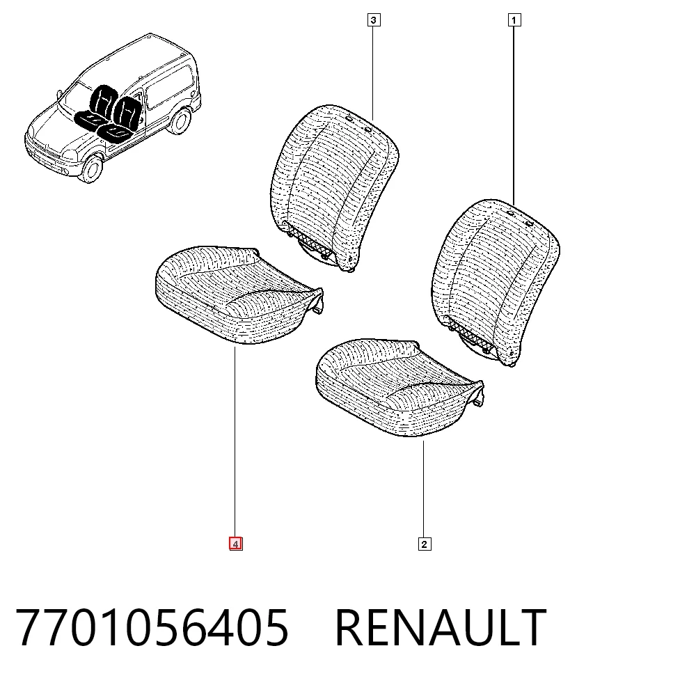 Grelha do radiador para Renault Kangoo KC0, KC1