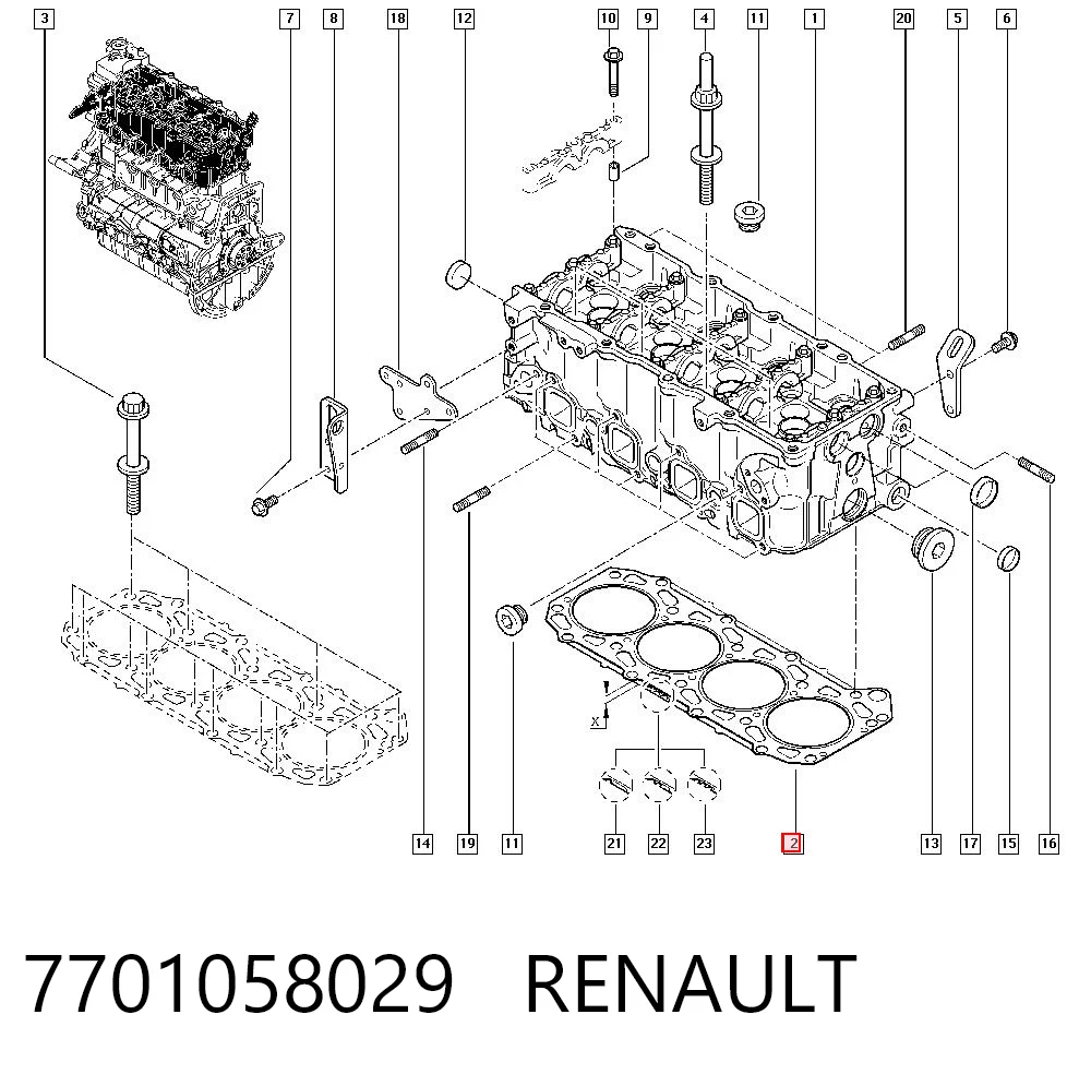 93179861 General Motors Vedante de cabeça de motor (CBC)