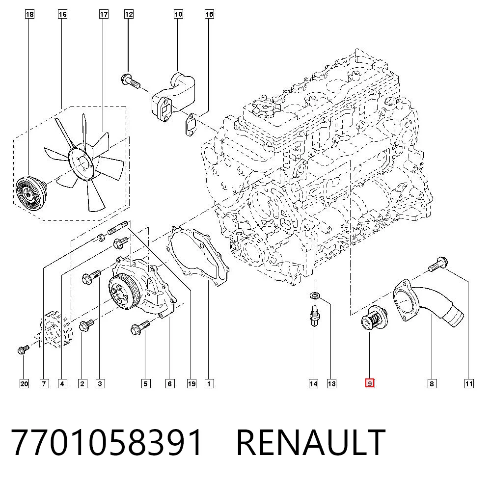 7701058391 Renault (RVI)