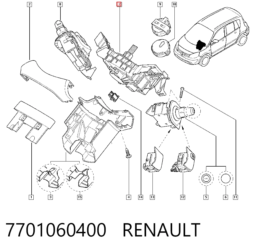  Anel AIRBAG de contato, cabo plano do volante Renault Scenic II monovolume (JM0, JM1) (2003 - 2009) II