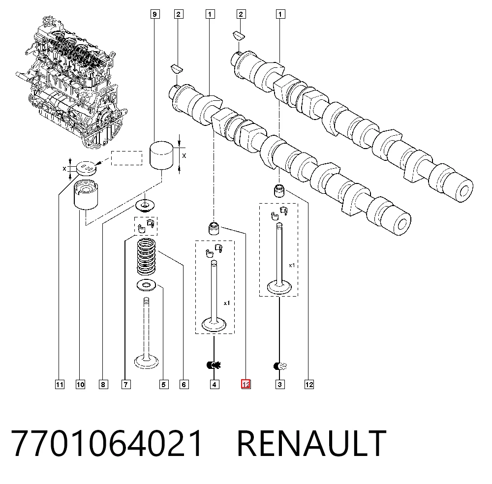 Bucim de válvula (coletor de óleo), admissão/escape para Renault Master II HD, FD