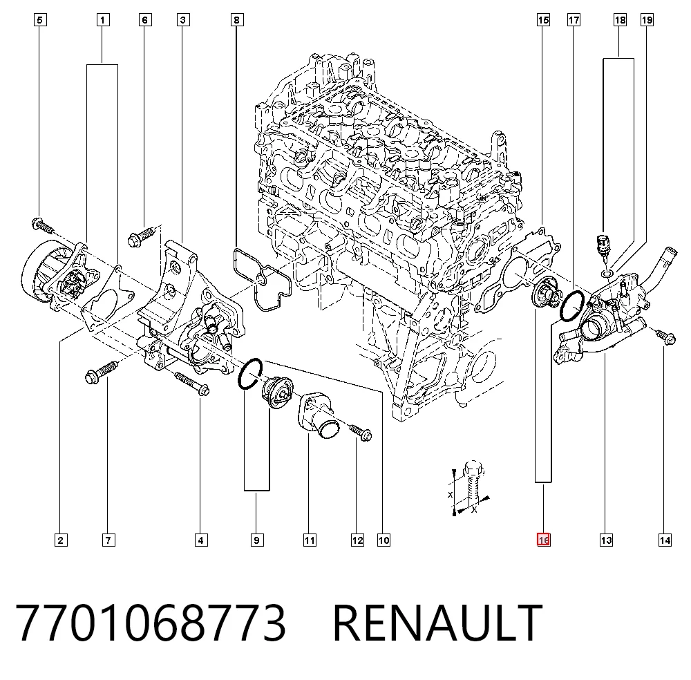7701068773 Renault (RVI) Termostato
