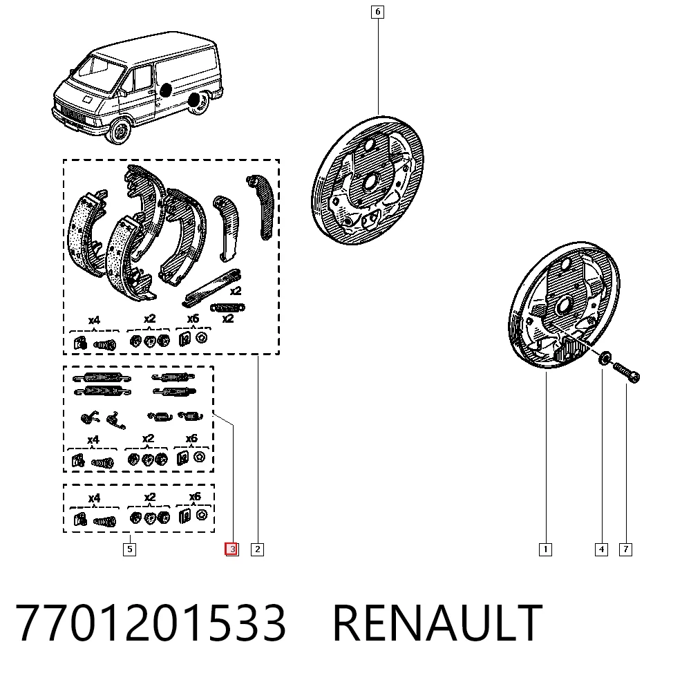 Kit de montagem das sapatas traseiras de tambor Renault Trafic TXX ao melhor preço