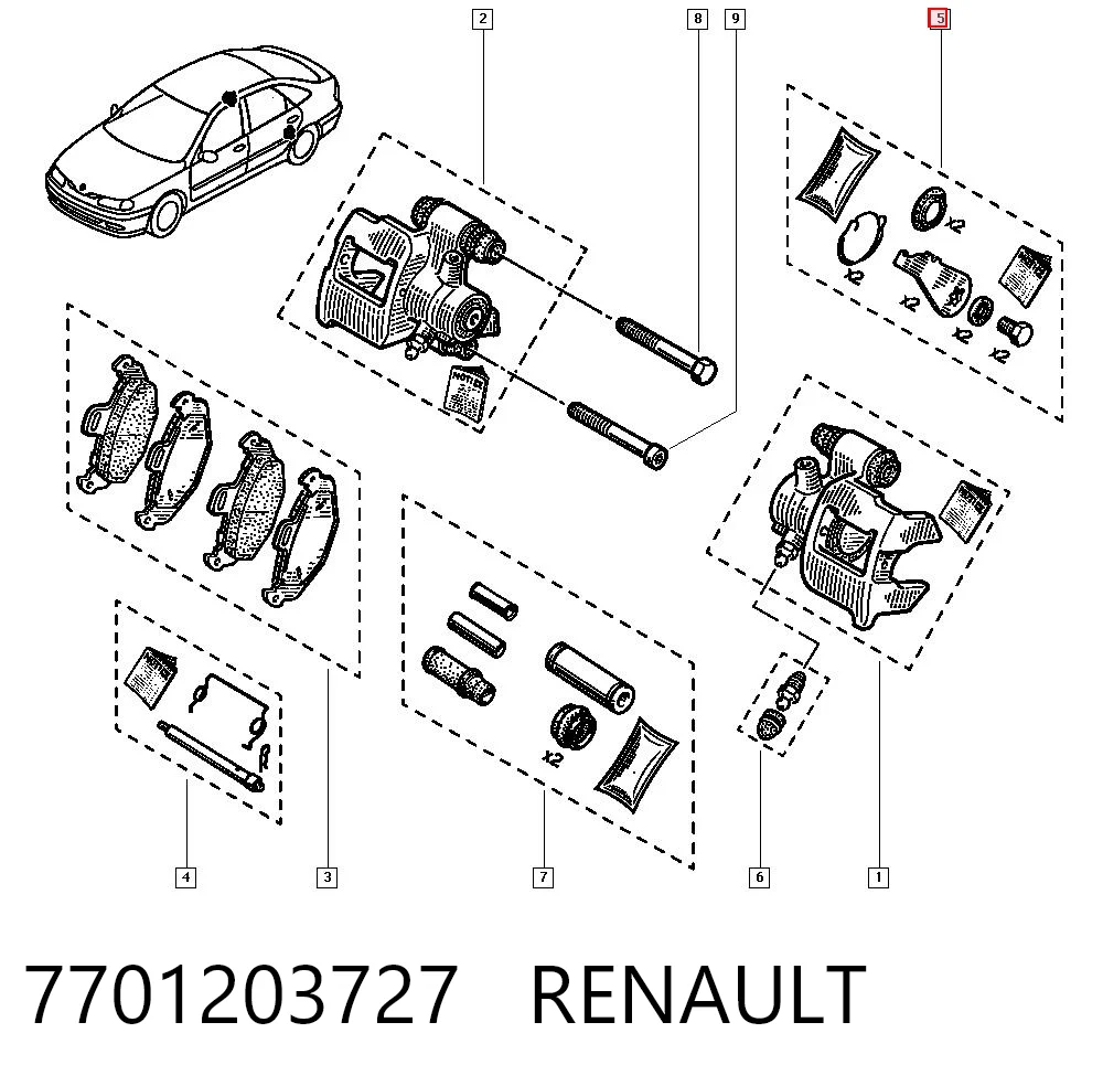 Kit de reparação de suporte do freio traseiro para Renault 21 K48