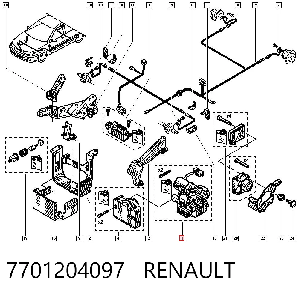 Unidade hidráulico de controlo ABS Renault Laguna I B56, 556 ao melhor preço