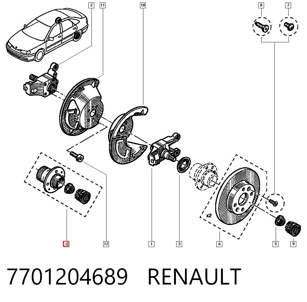 Cubo traseiro Renault Laguna II BG0, BG1 ao melhor preço