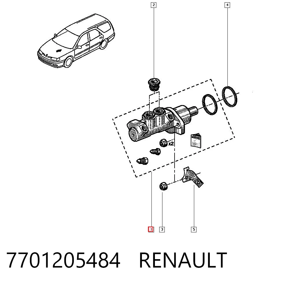 Cilindro mestre do freio para Renault Laguna I B56, 556