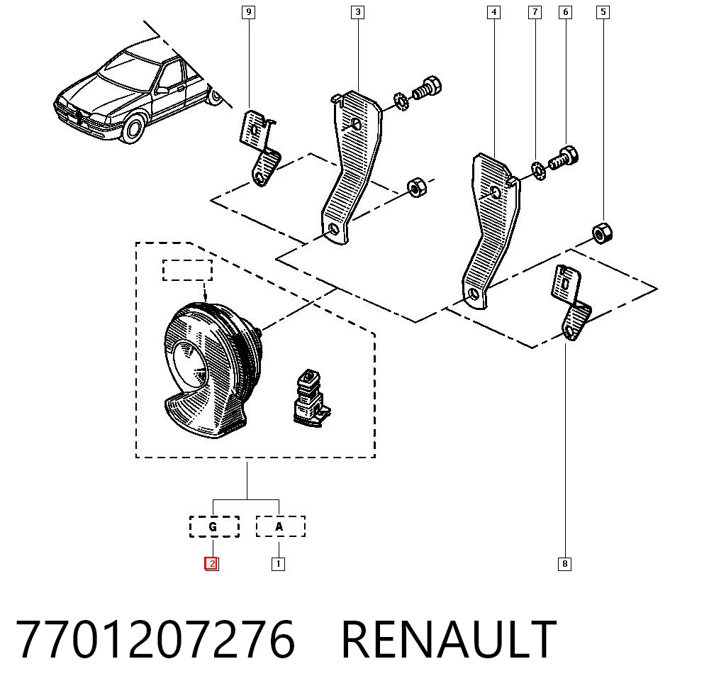 Sinal sonoro (cláxon) Renault 19 II B53, C53 ao melhor preço