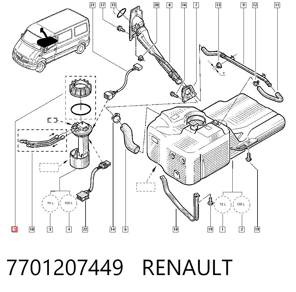7701207449 Renault (RVI) Tampa da bomba de combustível