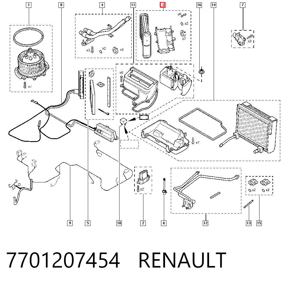Radiador de forno (de aquecedor) Renault Espace IV JK0 ao melhor preço
