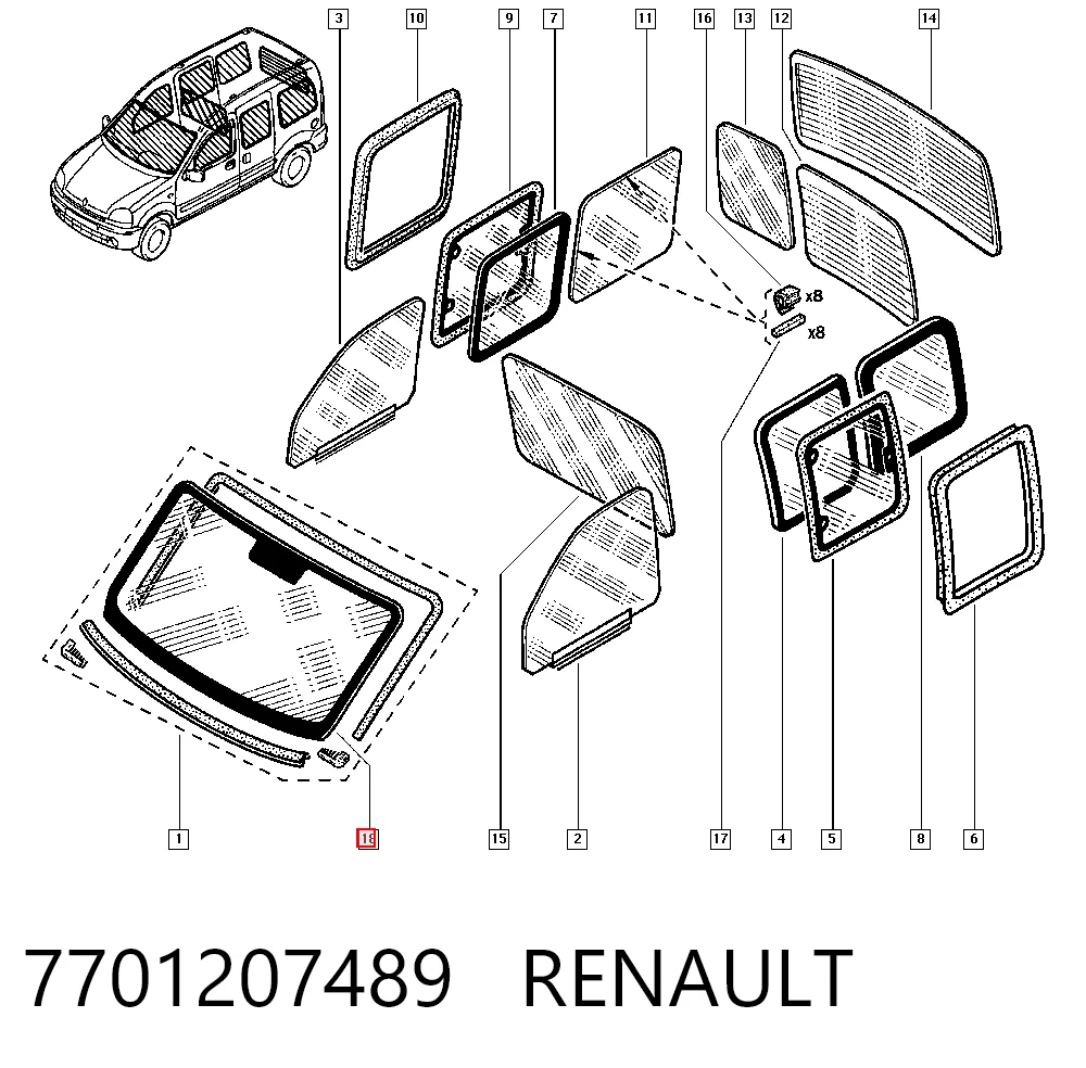 Pára-brisas Renault Kangoo preço, a partir de 84,93 USD