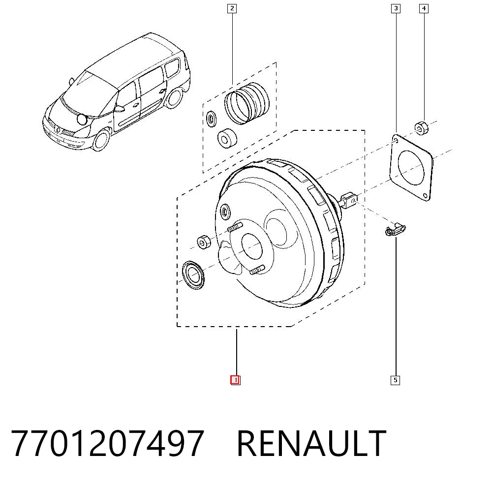 Reforçador dos freios a vácuo para Renault Espace IV JK0