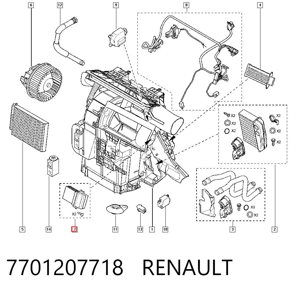 7701207718 Renault (RVI) Resistor (resistência) de ventilador de forno (de aquecedor de salão)