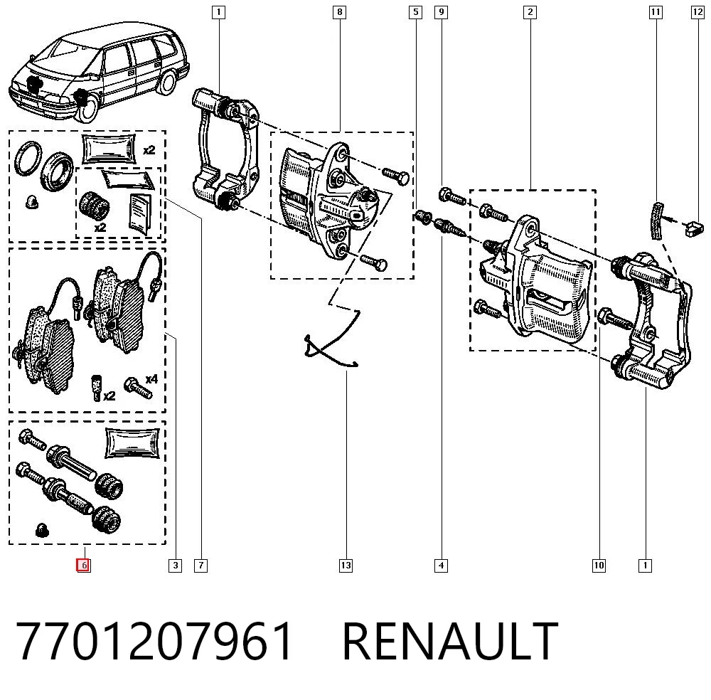 Kit de reparação de suporte do freio dianteiro Renault 21  B48 ao melhor preço