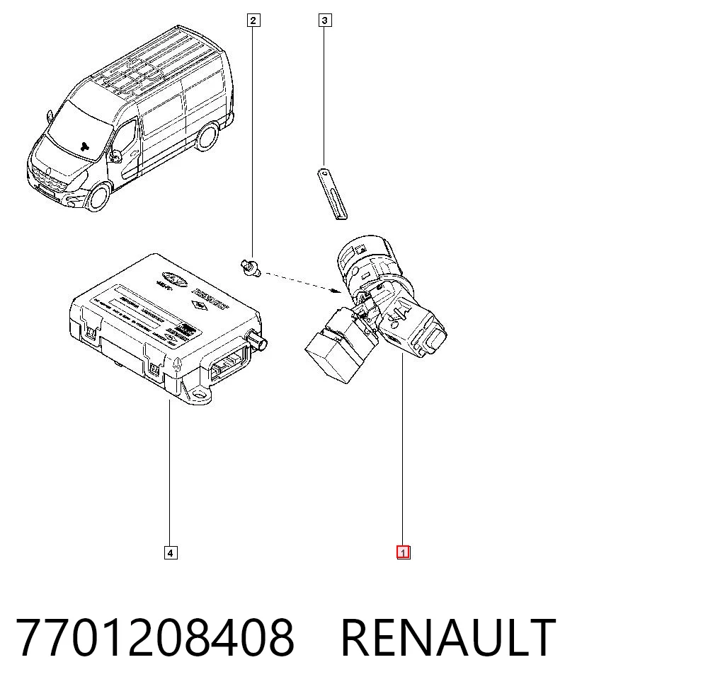 7701208408 Renault (RVI) Fecho de ignição