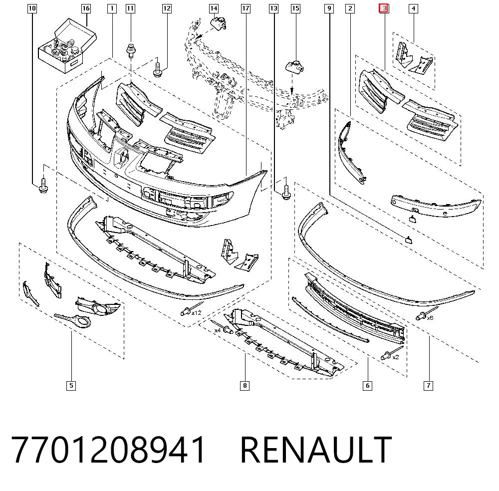 Grelha do radiador Renault Espace IV JK0 ao melhor preço