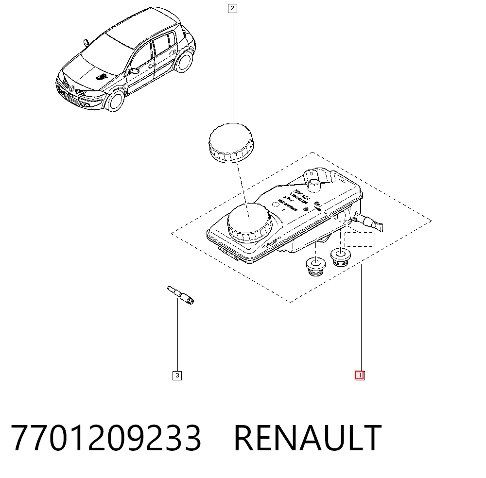 Tanque de cilindro mestre do freio (de fluido de freio) para Renault Megane II LM0, LM1