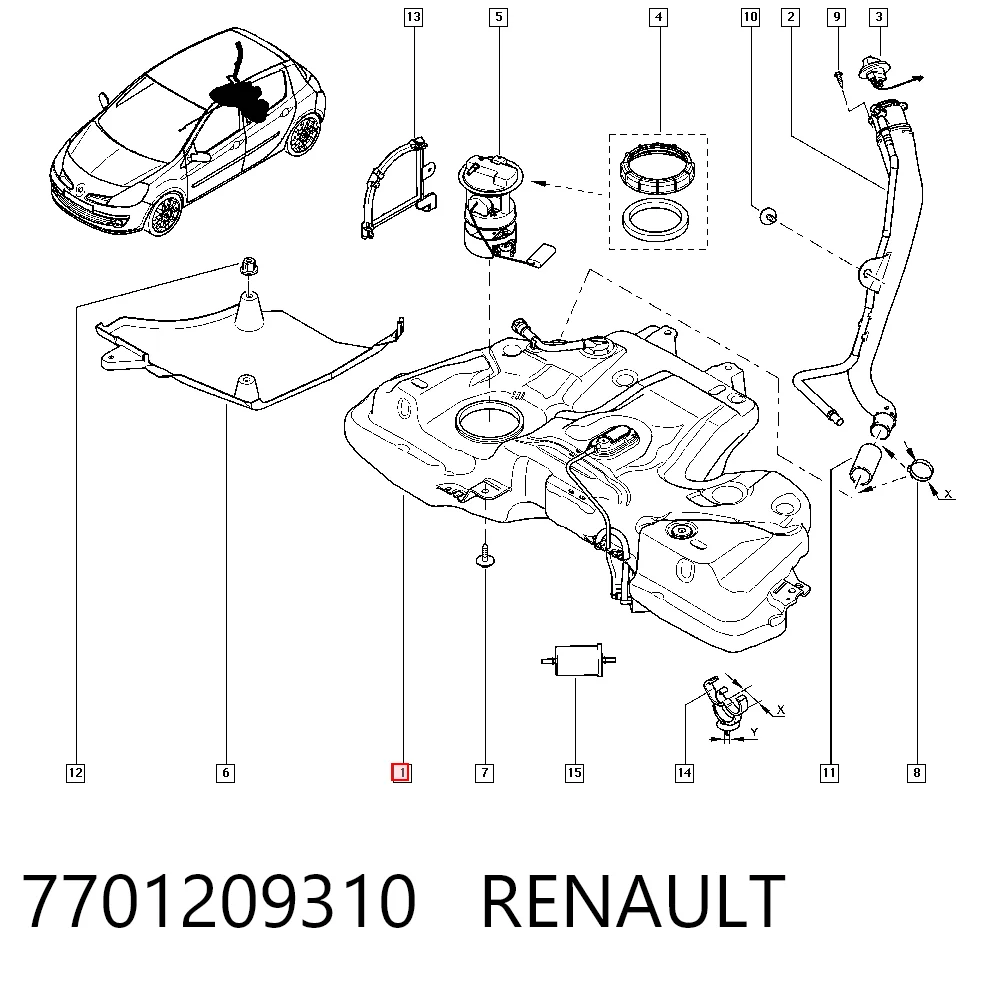 Tanque de combustível Renault Clio III BR01, CR01 ao melhor preço