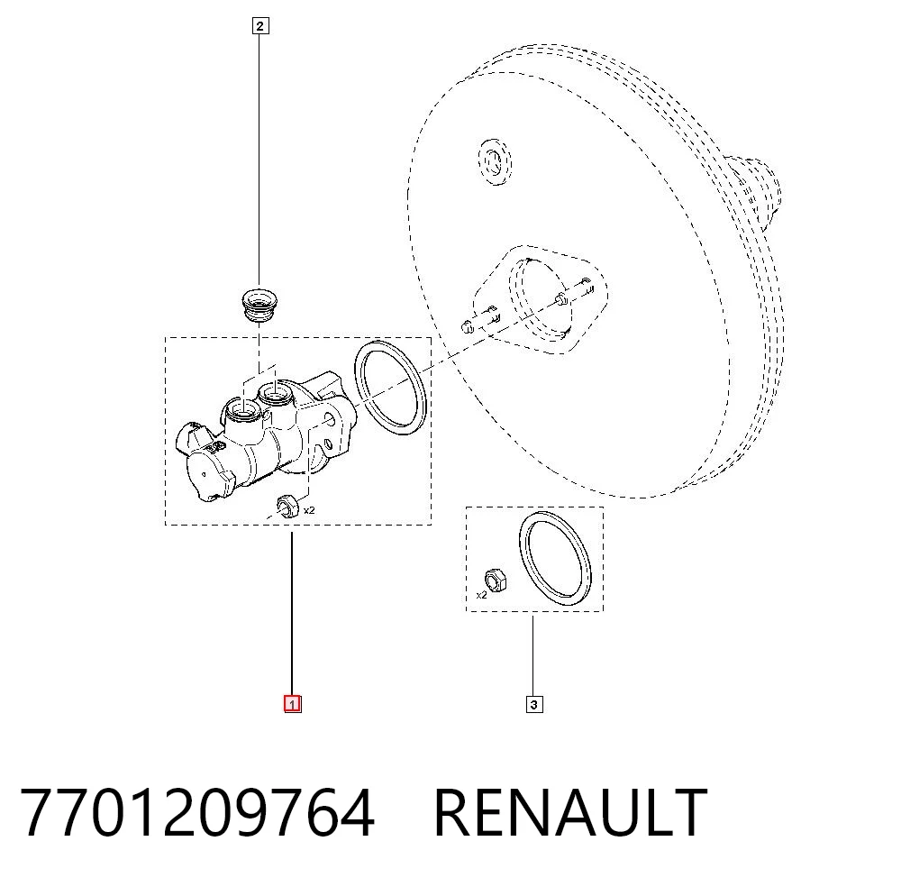 Cilindro mestre do freio para Renault Kangoo II KW0, KW1