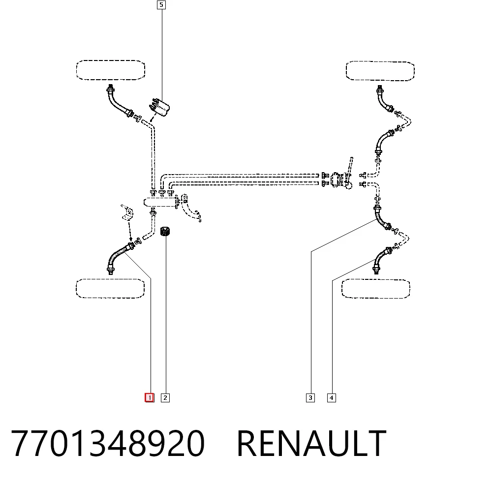 Mangueira do freio dianteira para Renault Espace J11