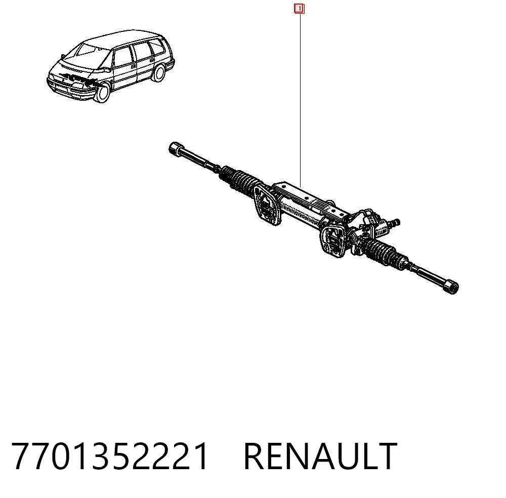 Cremalheira da direção para Renault Espace J63