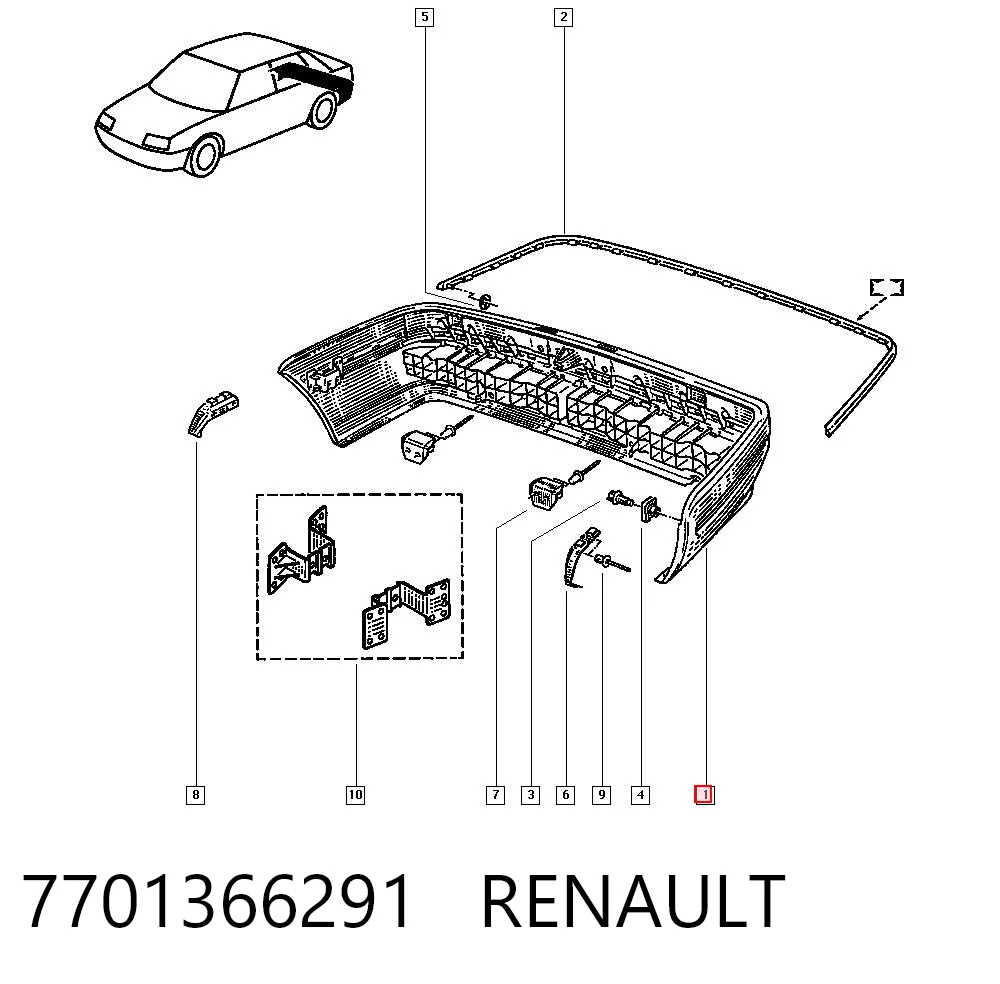 Pára-choque traseiro Renault 19 I B53, C53 ao melhor preço