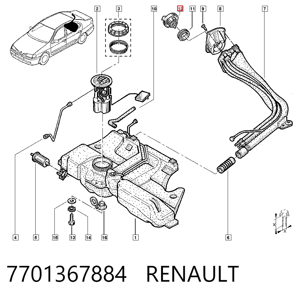 Compre Tampa (tampão) do tanque de combustível Renault Megane 2