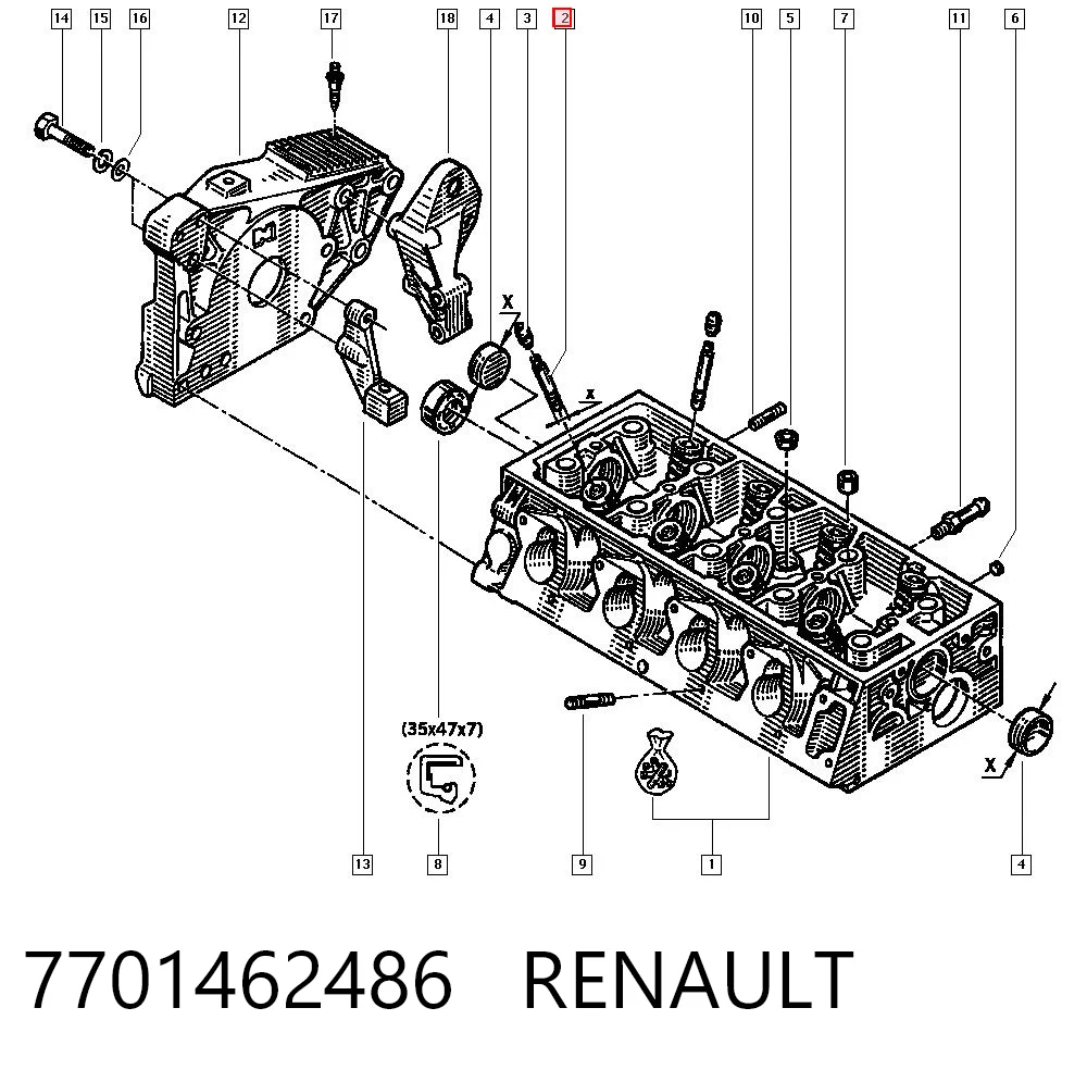 Guia de válvula para Renault 18  134