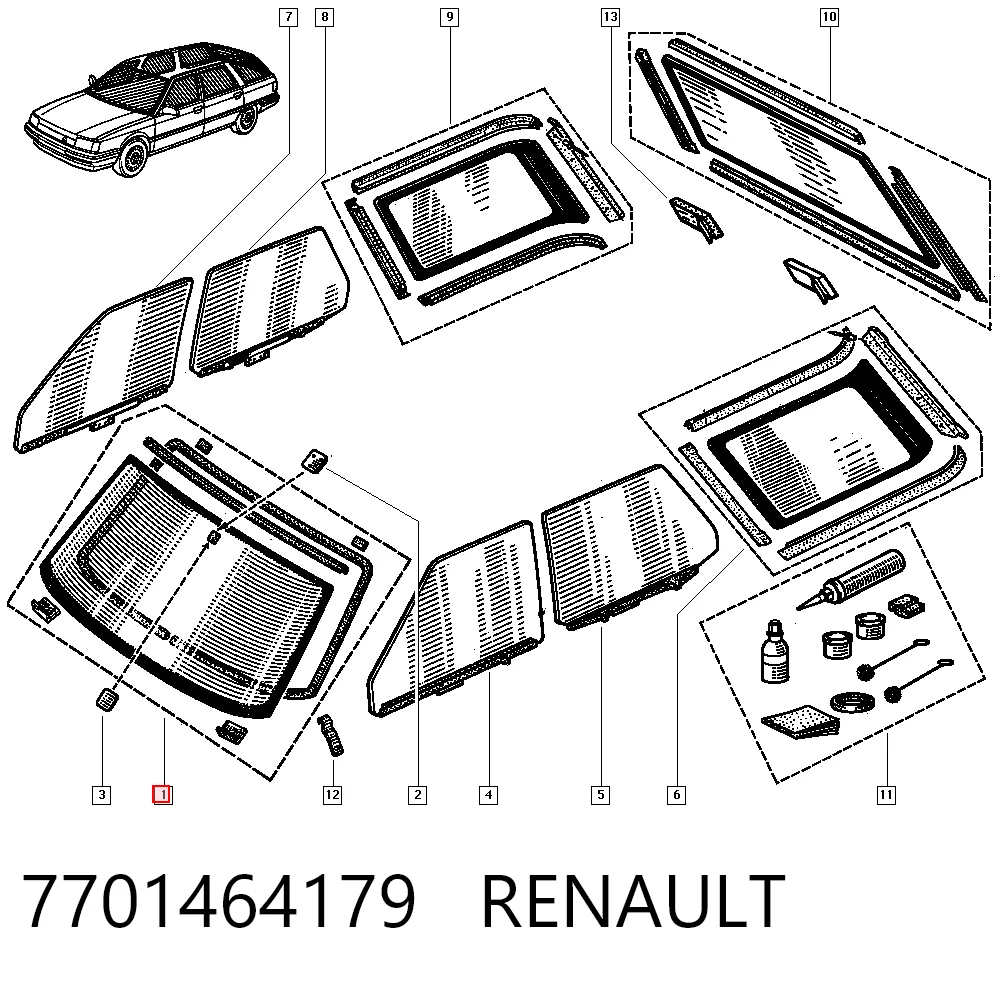 Pára-brisas para Renault 21  L48
