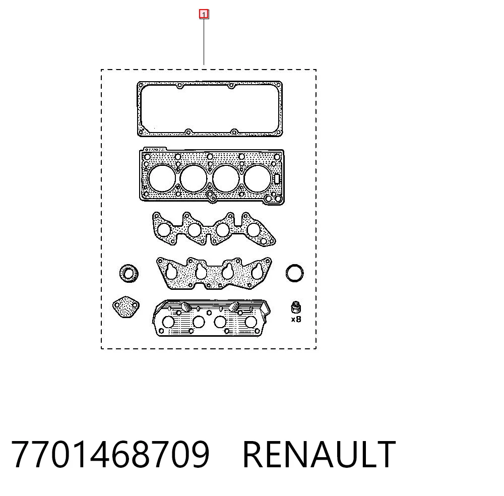 D3649900 Glaser Kit superior de vedantes de motor