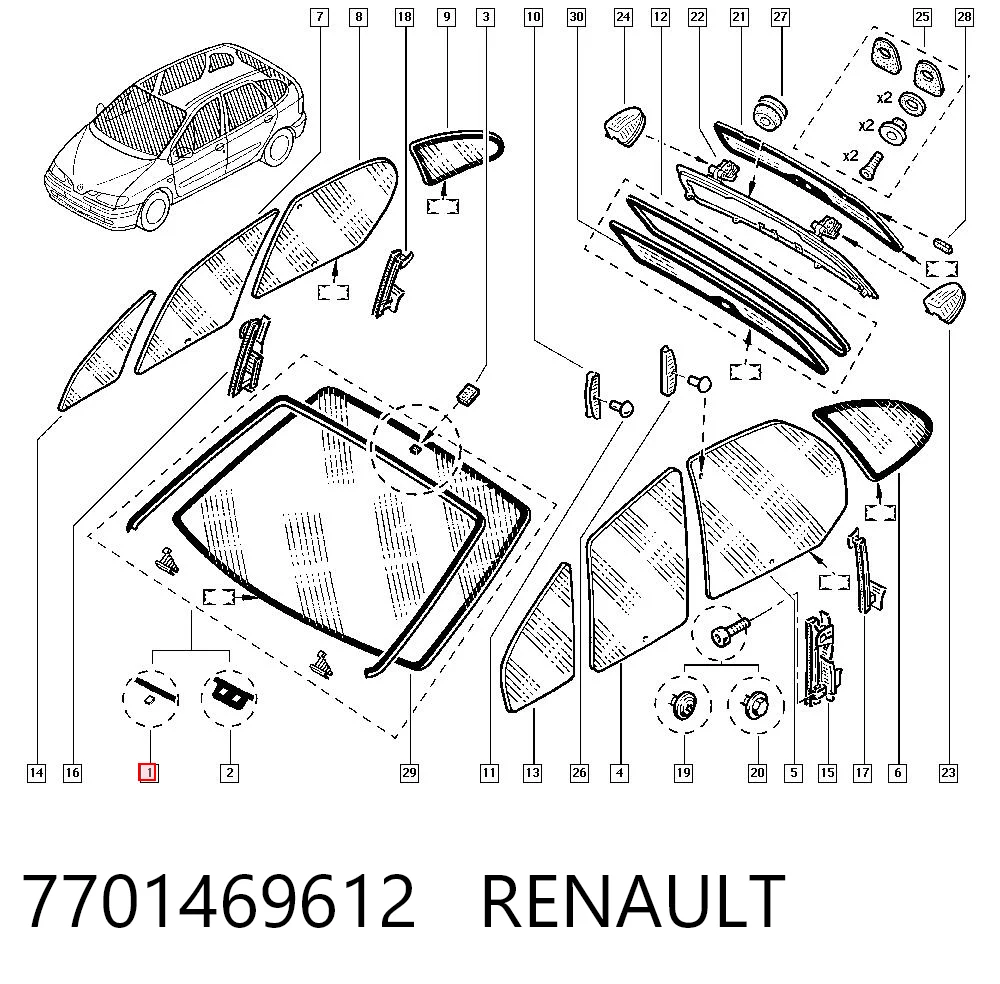 Pára-brisas Renault Megane  JA0, JA1 ao melhor preço