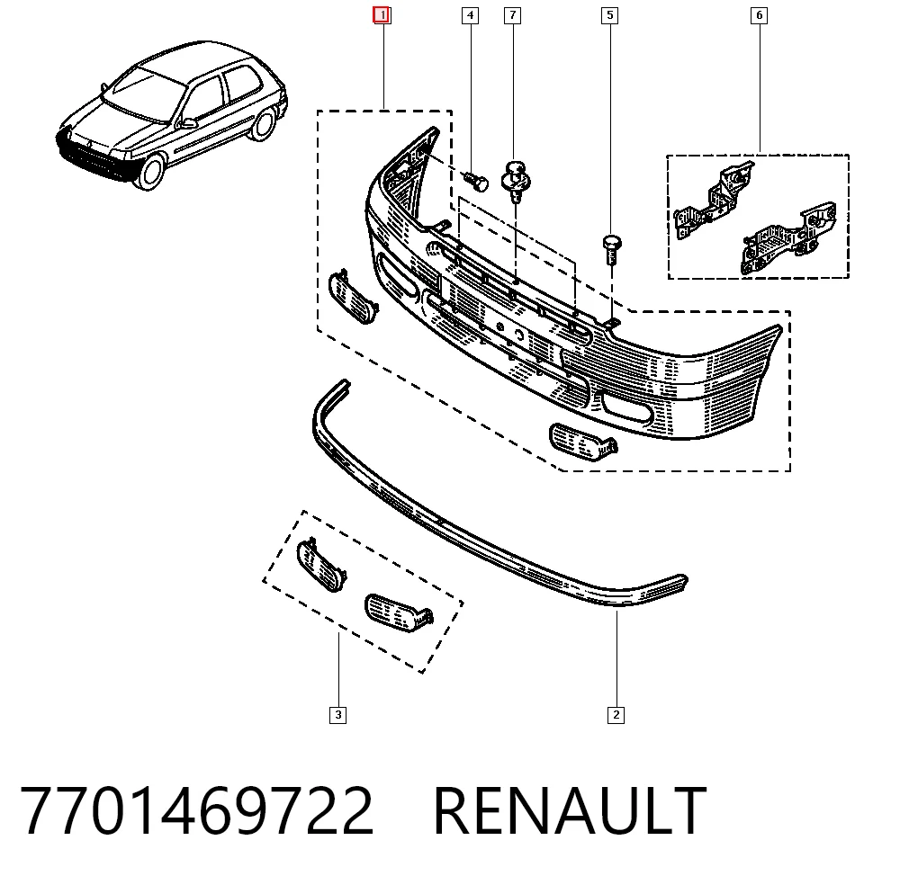 Compre Pára-choque dianteiro Renault Clio 1