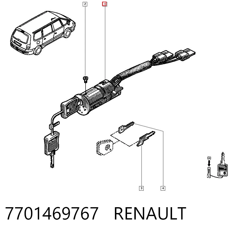 Fecho de ignição Renault Espace III JE ao melhor preço