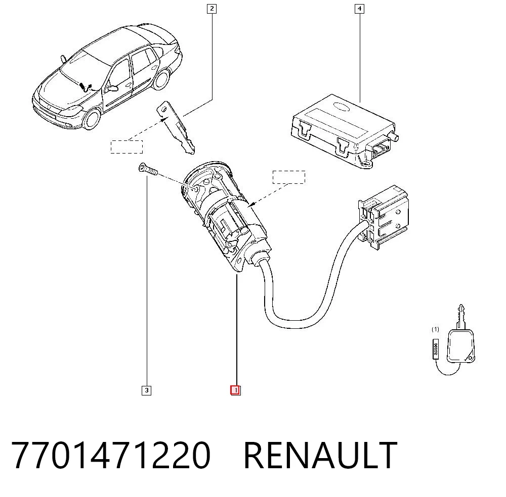 7701471220 Renault (RVI) Fecho de ignição