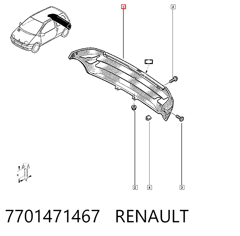Pára-choque traseiro para Renault Twingo I C06