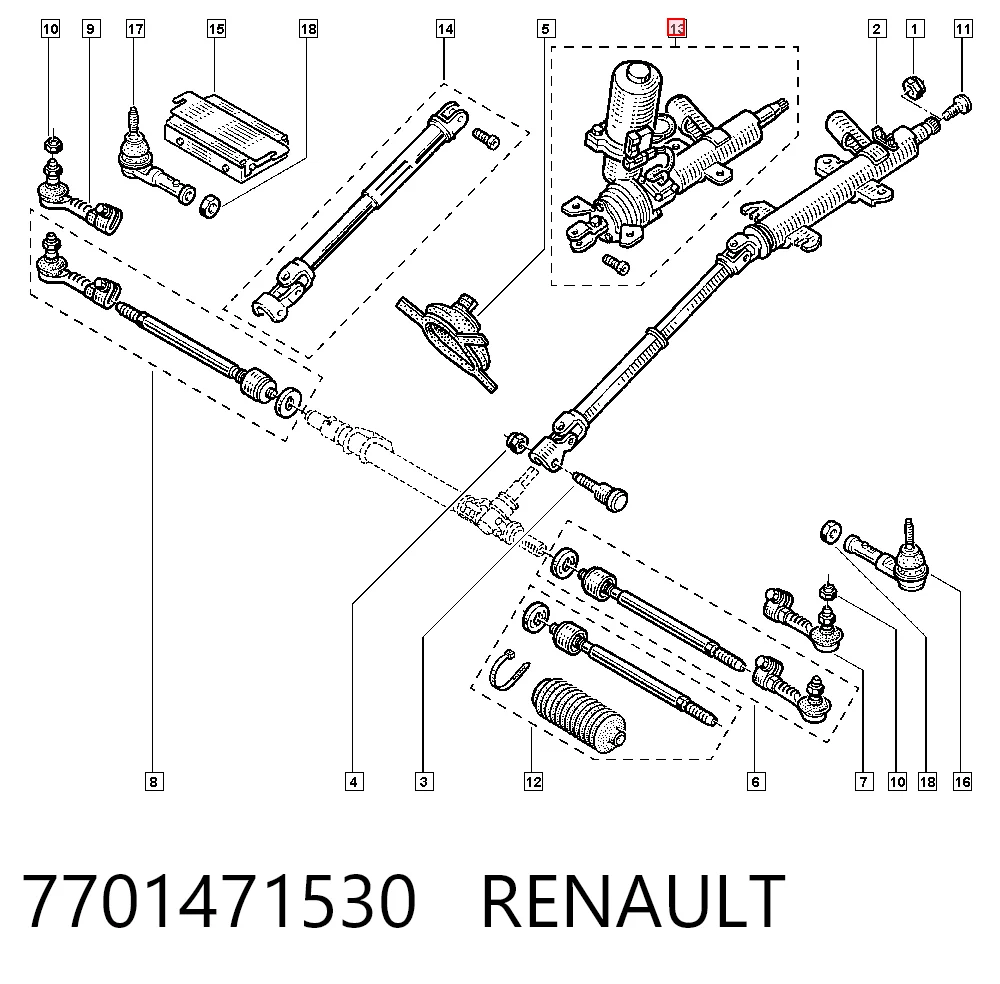  Coluna da direção Renault Twingo I hatchback (C06) (1992 - 2007) I