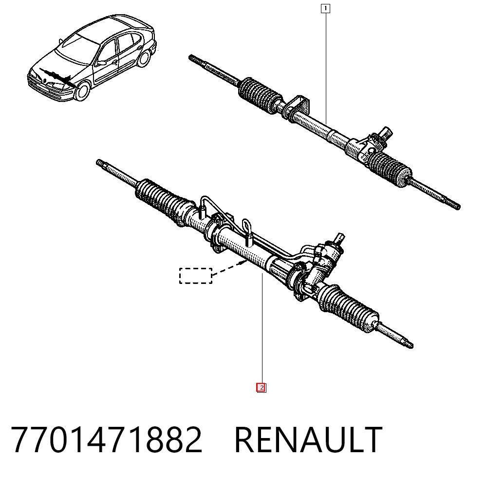 Cremalheira da direção para Renault Scenic I JA0, JA1, FA0